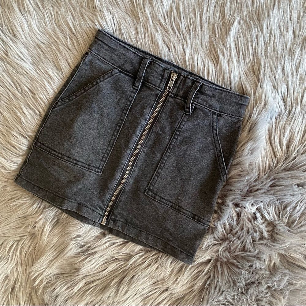 Art Class Black Zipper Mini Skirt, s